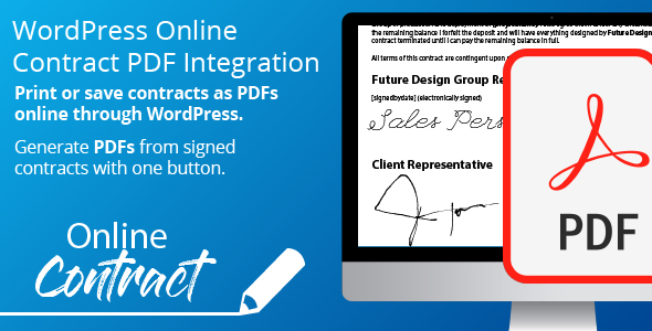 WP Online Contract PDF Print Integration