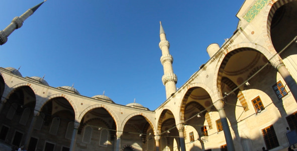 Inside the court of Blue Mosque