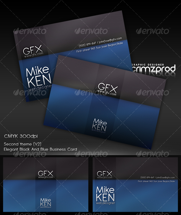 +Blue&Black Business Card - Corporate Business Cards