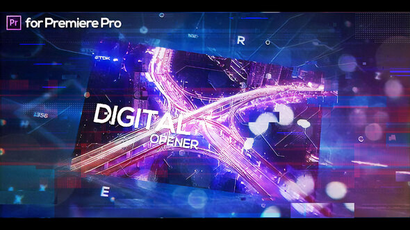 Glitch Digital Opener for Premiere Pro