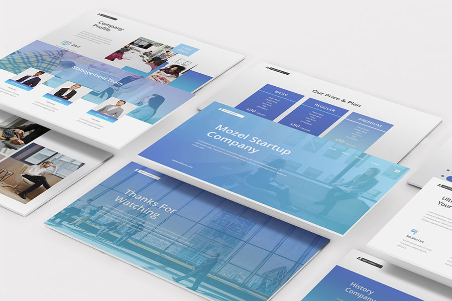 Startup Landing Page Powerpoint Template, Presentation Templates ...