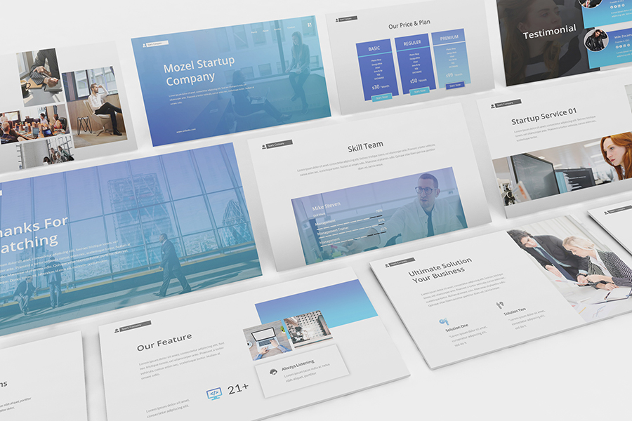 Startup Landing Page Powerpoint Template, Presentation Templates 