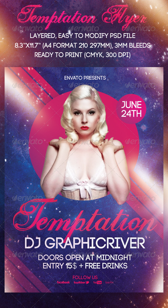 Temptation Flyer - Clubs & Parties Events