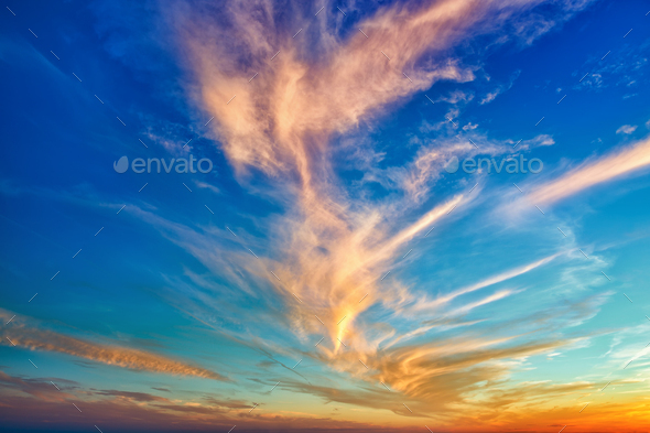 Beautiful Sunset With Magical Clouds Stock Photo By Dibrova Photodune