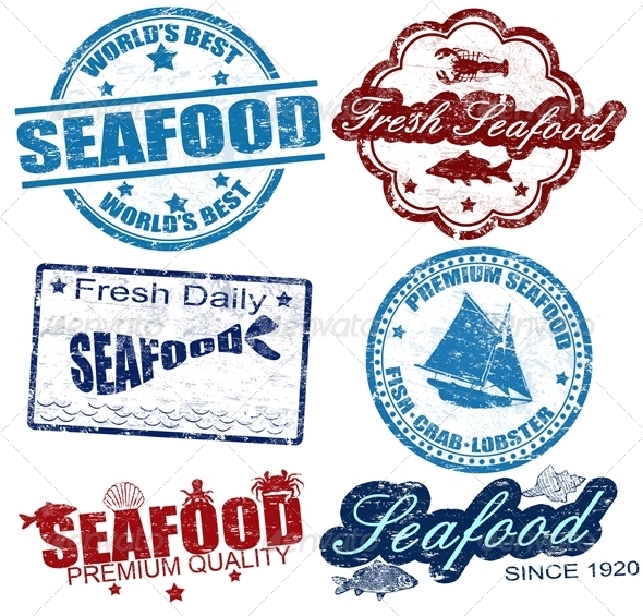 Seafood stamps - Food Objects