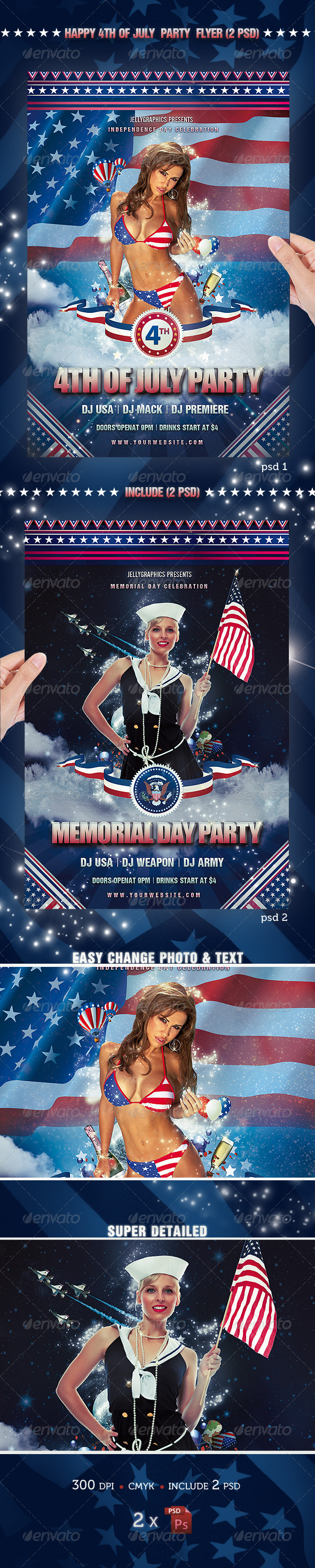 4th Of July Party Flyer Template - Flyers Print Templates