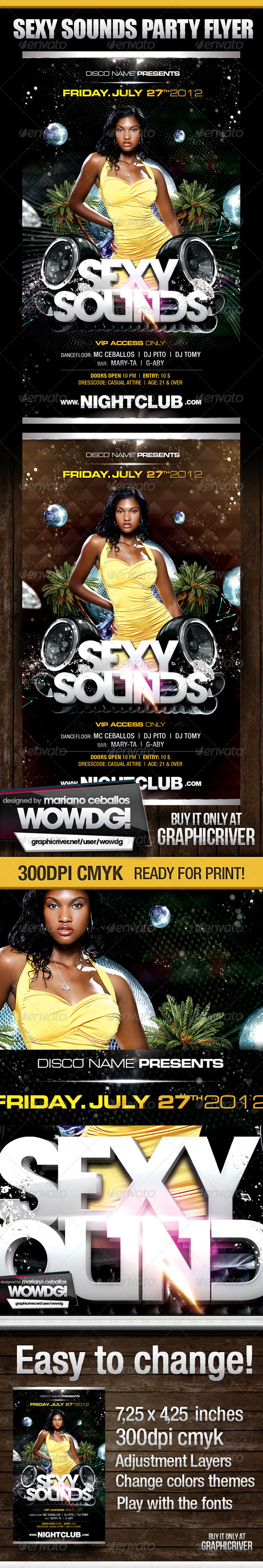 Sexy Sounds Party Flyer - Flyers Print Templates