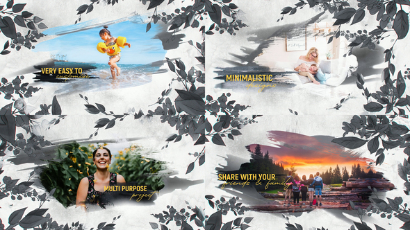 Watercolor Slideshow - Floral Video Displays template preview