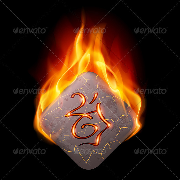 Burning Rune Stone
