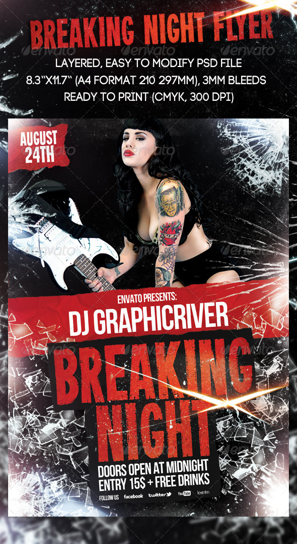 Breaking Night Flyer - Concerts Events