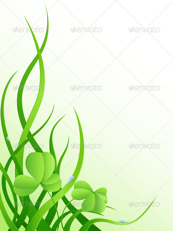 Green Grass and Leaves of Clover - Flowers & Plants Nature