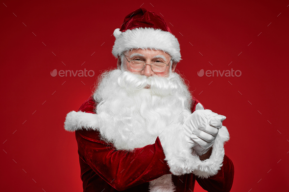 Santa Claus showing respect to you