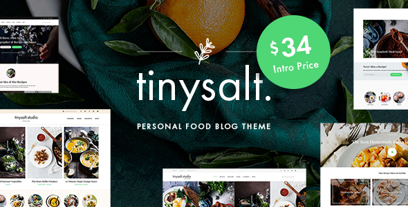 TinySalt – Personal Food Blog WordPress Theme