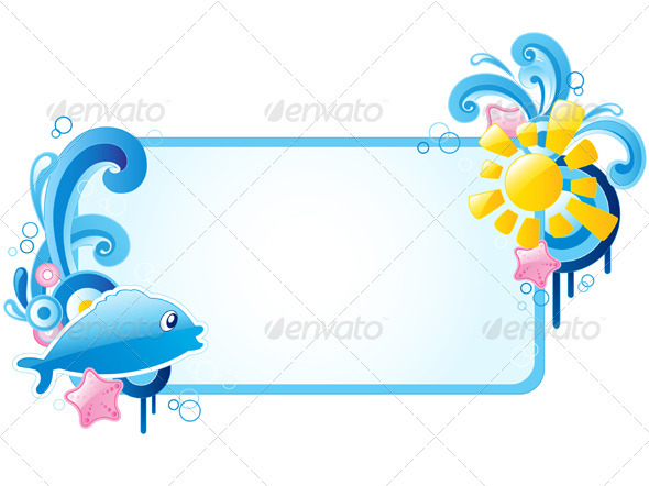 Summer Banner with Ornament and Fish - Seasons Nature