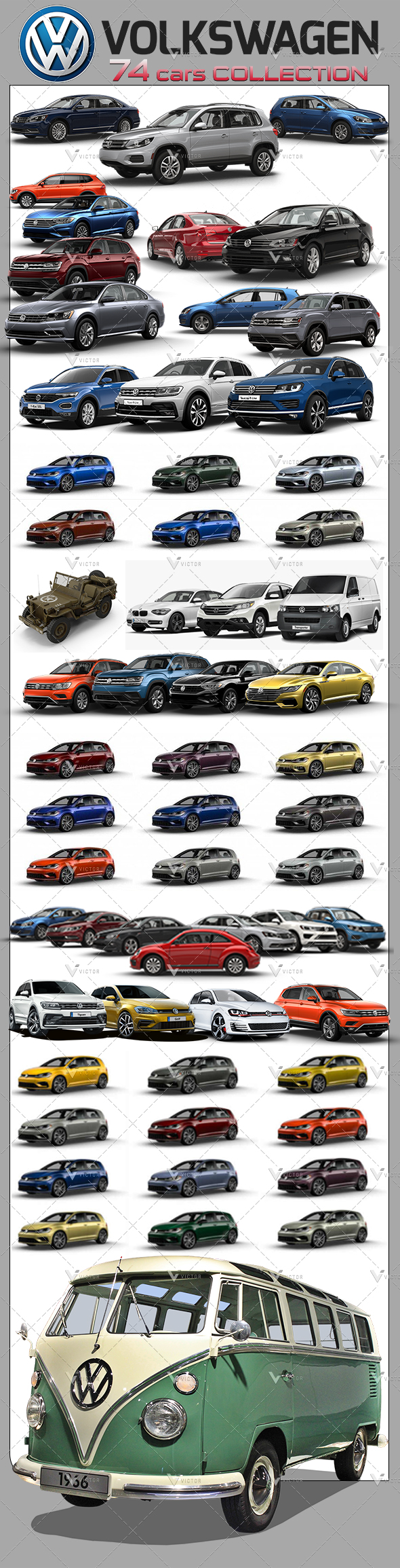 74 Volkswagen Cars - 3Docean 26611965