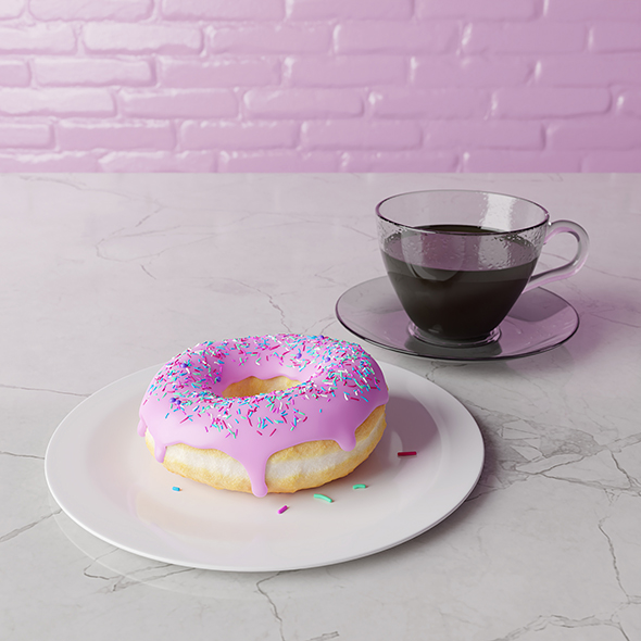 Donut and coffee - 3Docean 26612386
