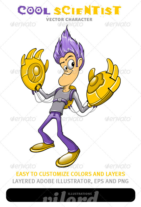 Cool Scientist Mascot - Characters Vectors