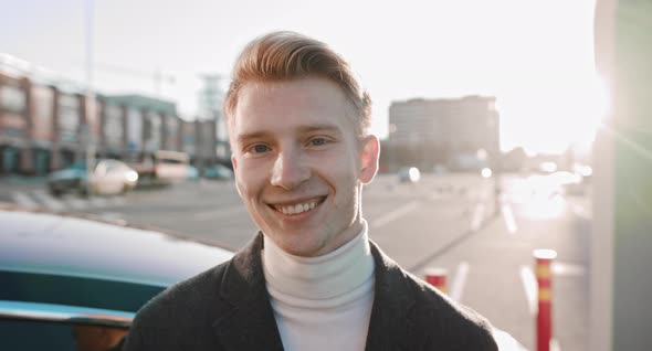 Smiling Bearded Millennial Professional Businessman Looking At Camera alt