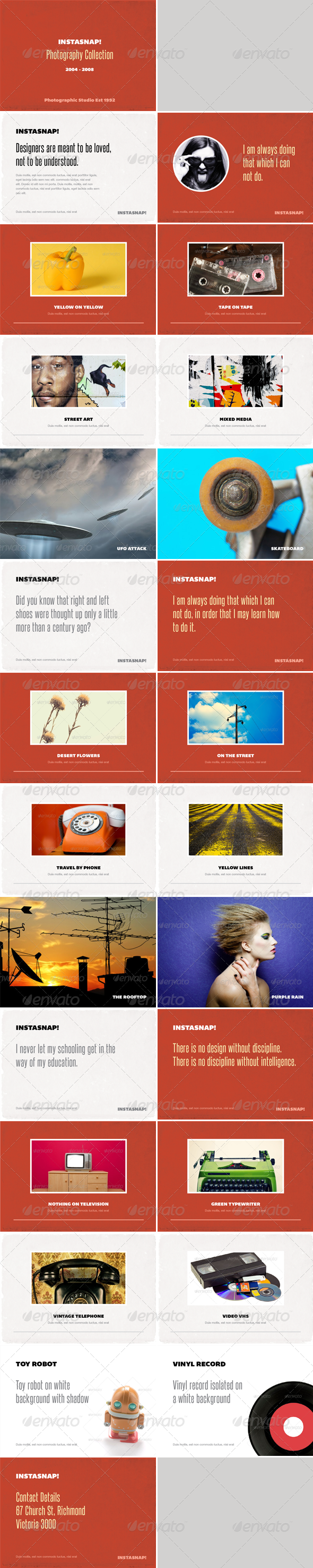 Instasnap - Photo Album or Folio Template - Photo Albums Print Templates