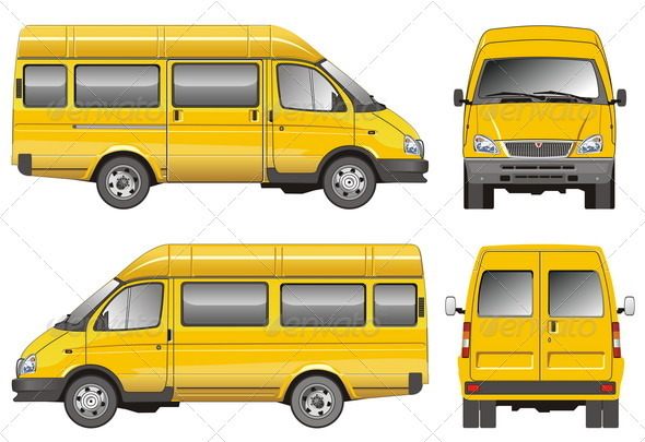 Small Bus Taxi - Man-made Objects Objects