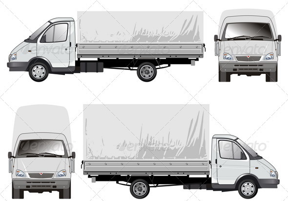 Delivery Cargo Truck - Man-made Objects Objects