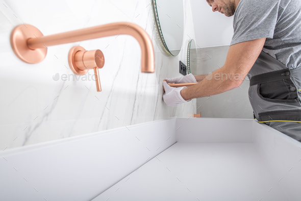 Copper Bathroom Facuet Installation By Handyman.