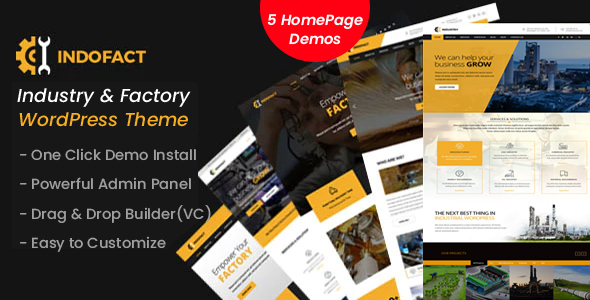 Indofact – Industry and factory WordPress Theme