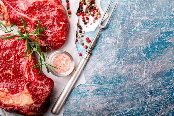 Raw Fresh Marbled Meat Beef Steak.ngredients for Cooking - Stock Photo - Images