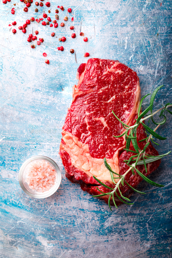 Raw Fresh Marbled Meat Beef Steak.ngredients for Cooking - Stock Photo - Images