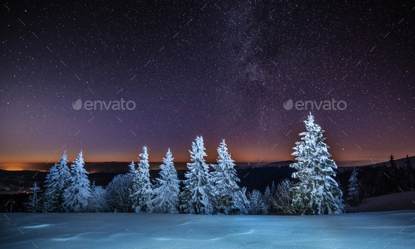 Magical view of the starry clear sky - Stock Photo - Images