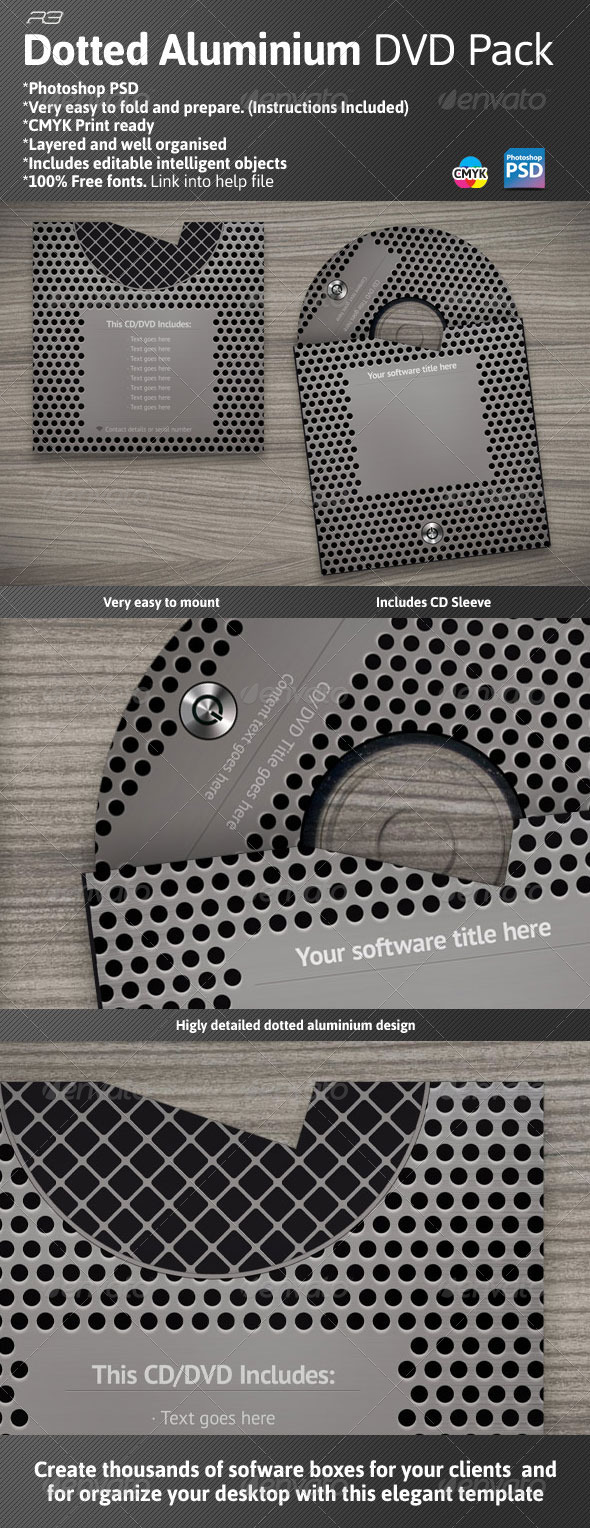 Dotted Aluminium DVD Pack - CD & DVD Artwork Print Templates
