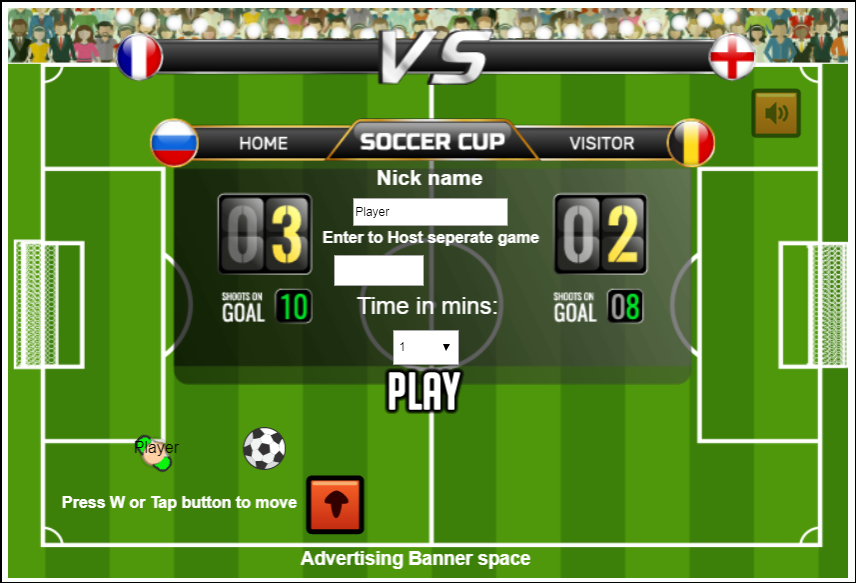 Soccer star Online Multiplayer, HTML5 game (Construct 2/ Construct 3) capx  by taby27
