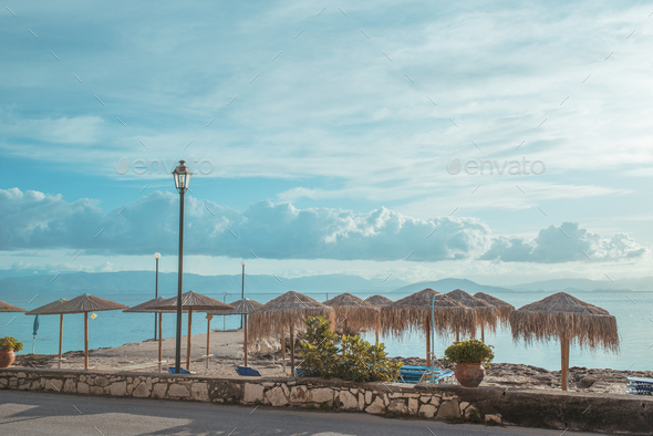 Amazing road on Corfu island near coast - Stock Photo - Images
