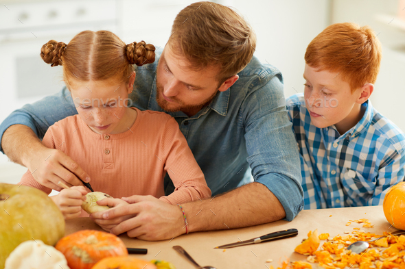 Family doing craft work - Stock Photo - Images