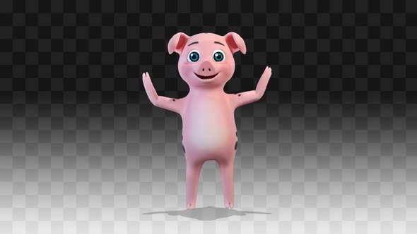 Pig Wave Greeting alt
