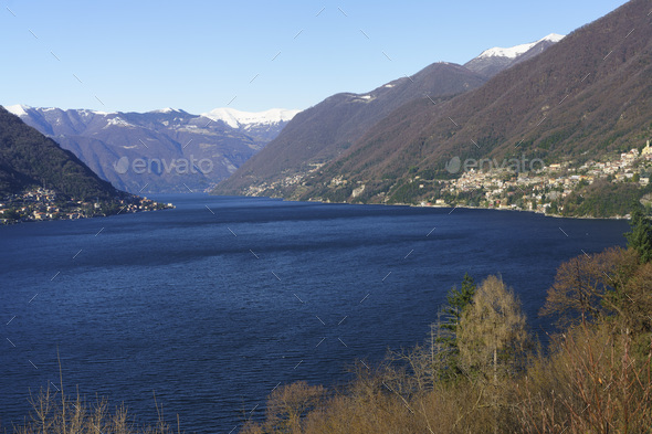 Winter Landscape Along The Como Lake Near Bellagio Stock Photo By Clodio
