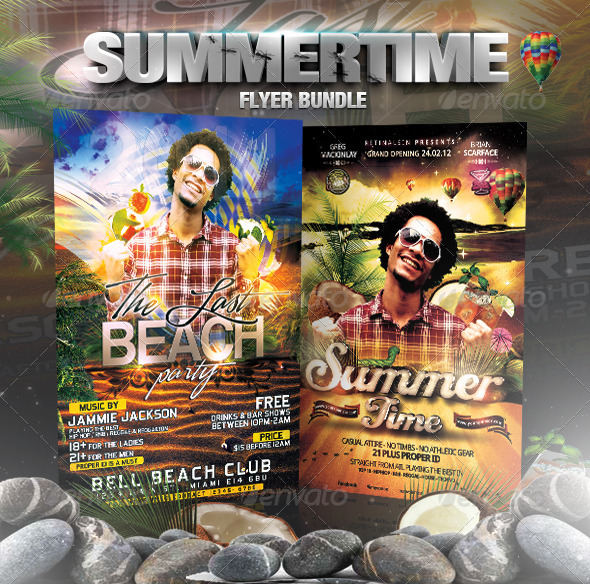 Summertime Flyer Bundle - 5in1 - Flyers Print Templates
