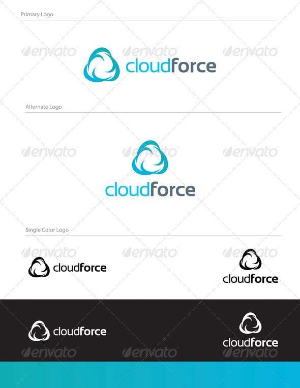 Cloud Force Logo Design - ABS-027 - Vector Abstract