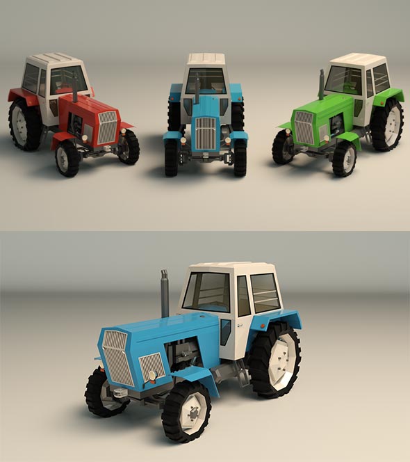 Low Poly Tractor - 3Docean 26659723