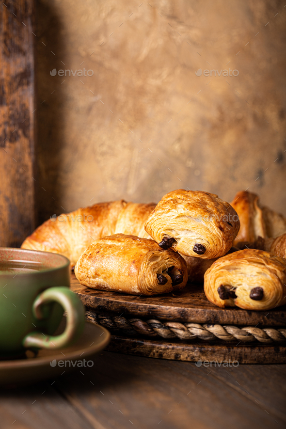 Freshly baked sweet buns puff pastry - Stock Photo - Images