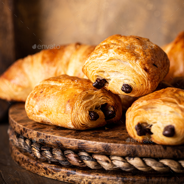Freshly baked sweet buns puff pastry - Stock Photo - Images