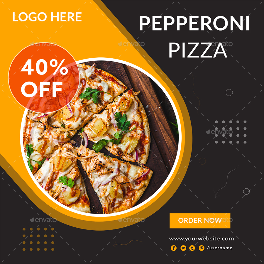 Pizza - Food Instagram Post by gergasi_studio | GraphicRiver