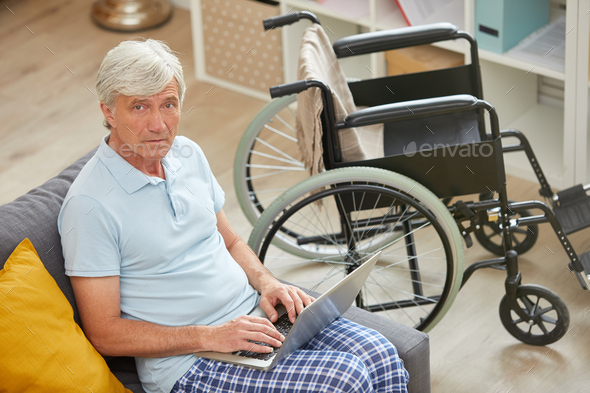 Senior man working online - Stock Photo - Images