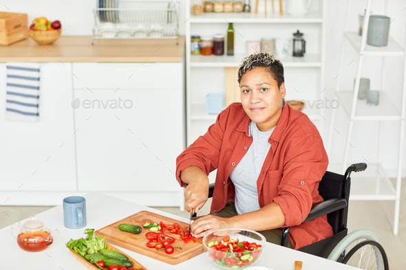Woman preparing salad - Stock Photo - Images