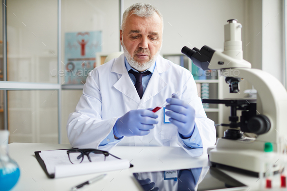 Medical exam of blood sample - Stock Photo - Images