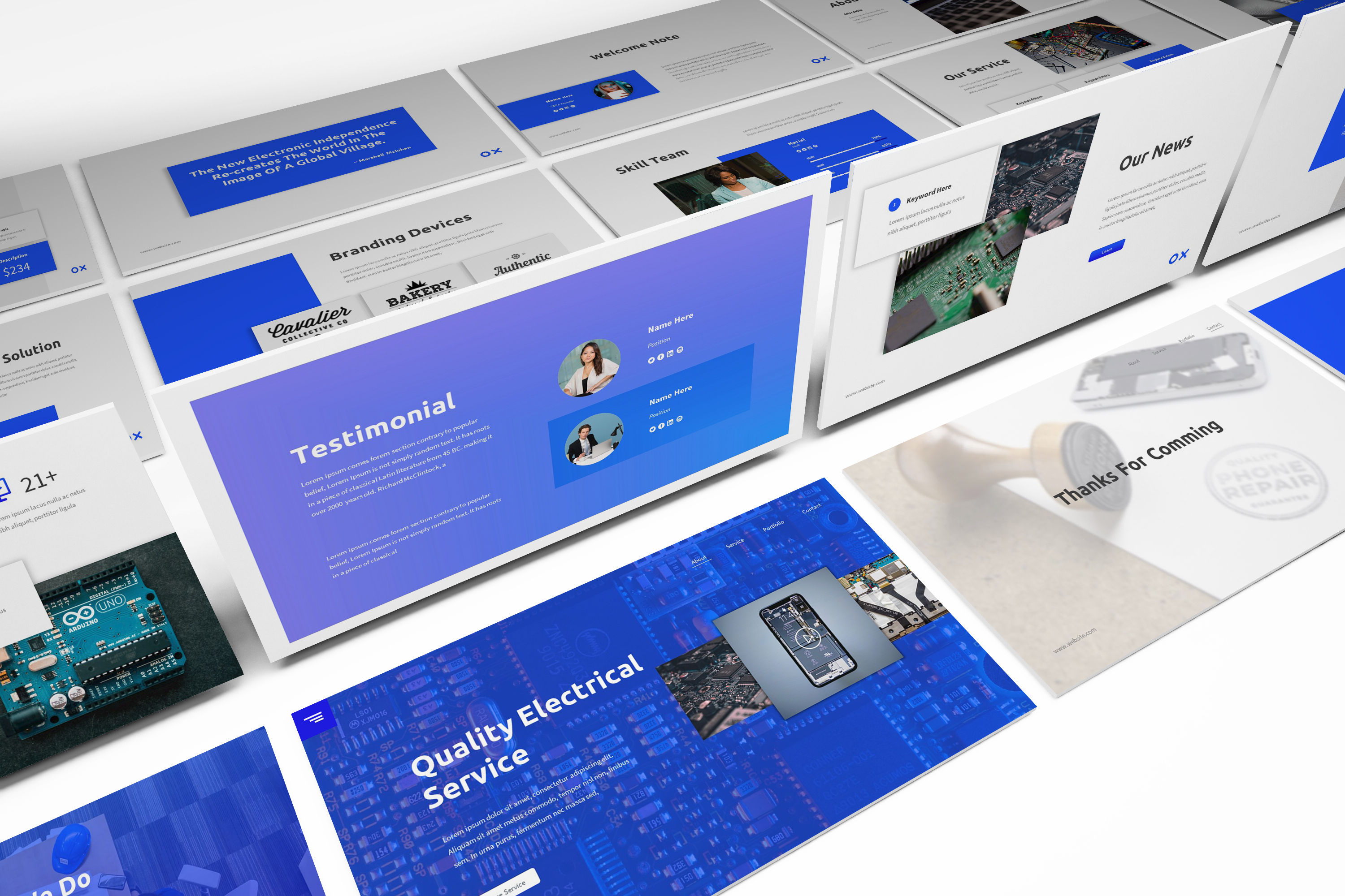 Electronic Service Powerpoint Template, Presentation Templates
