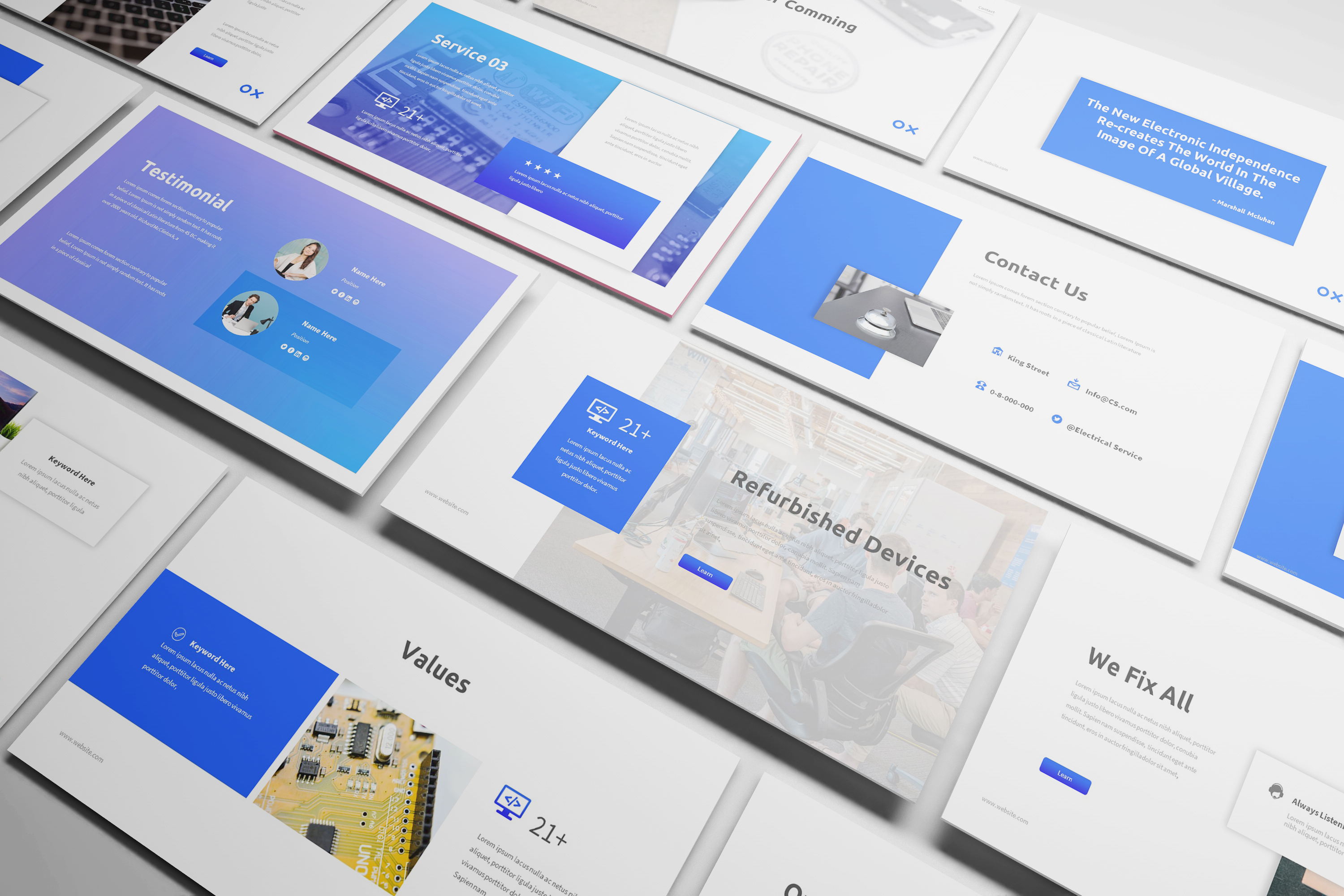Electronic Service Powerpoint Template, Presentation Templates