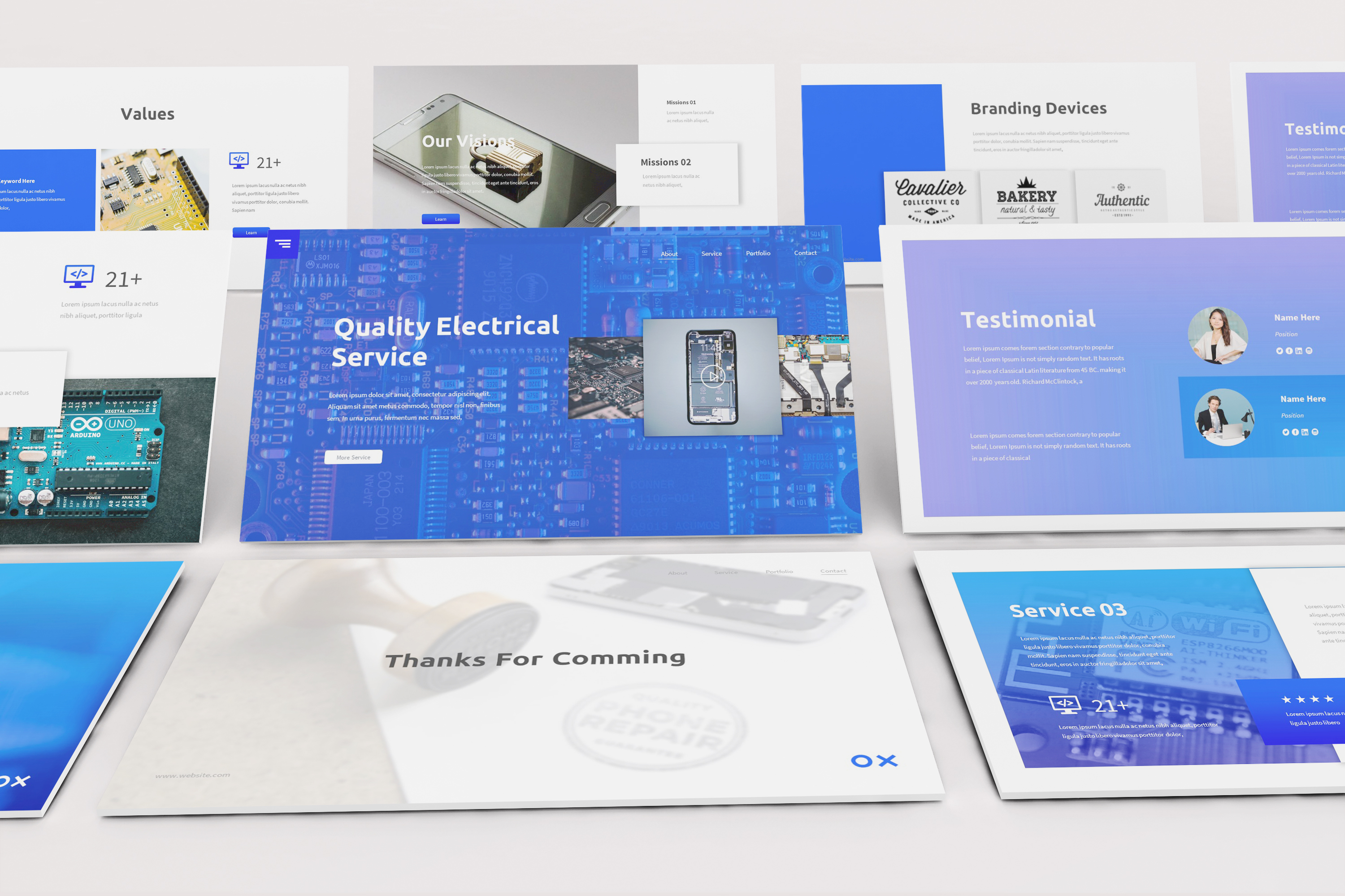 Electronic Service Powerpoint Template, Presentation Templates