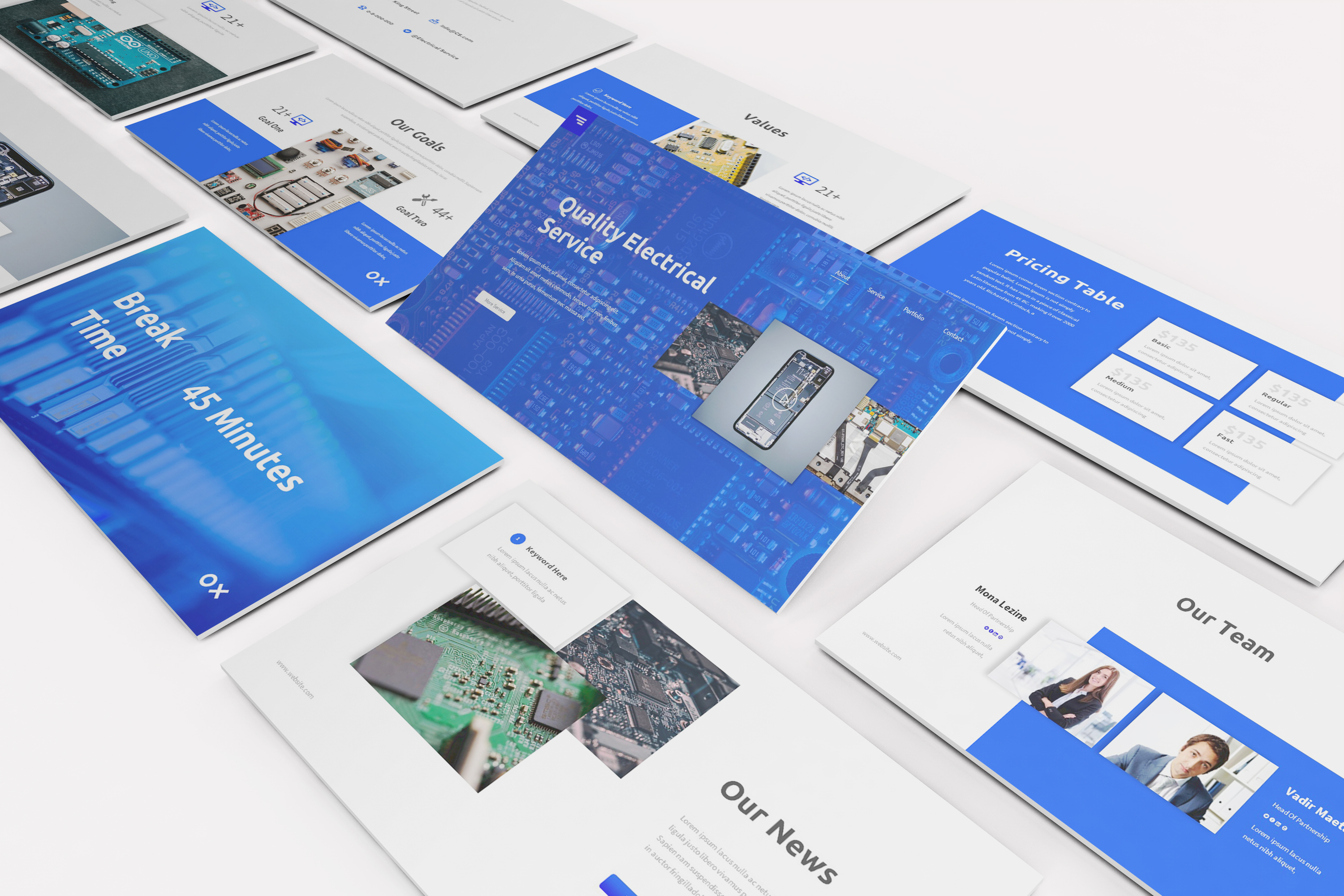 Electronic Service Powerpoint Template, Presentation Templates