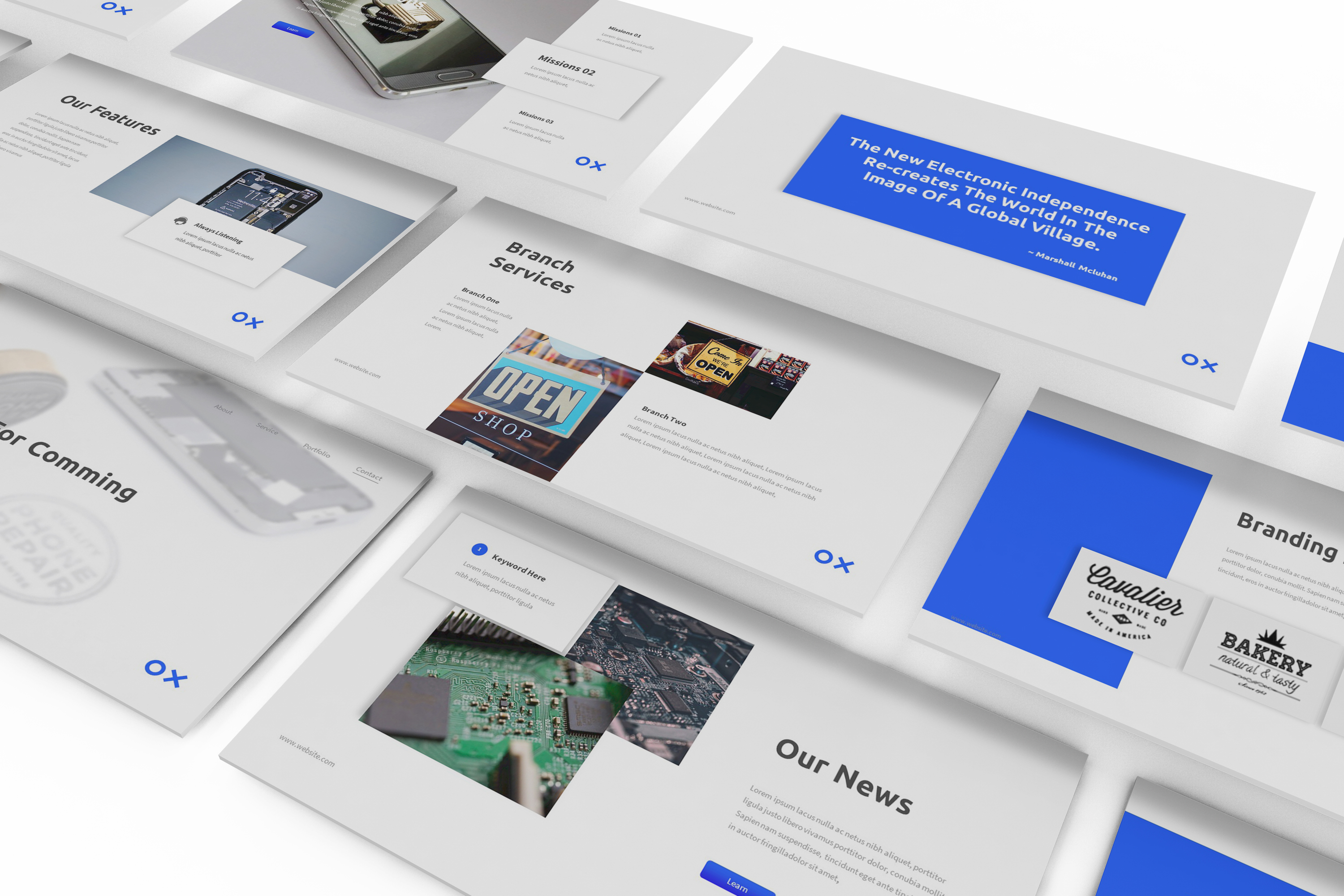 Electronic Service Powerpoint Template, Presentation Templates